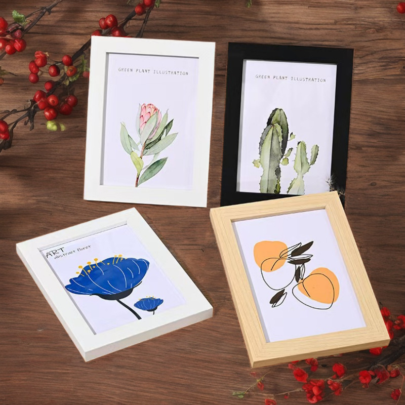 Picture of Photo Frame Wholesale Wooden Display Stand Photo Wall 5 Inch 67810A4 Creative Simple Picture Frame Handmade Hanging Decoration