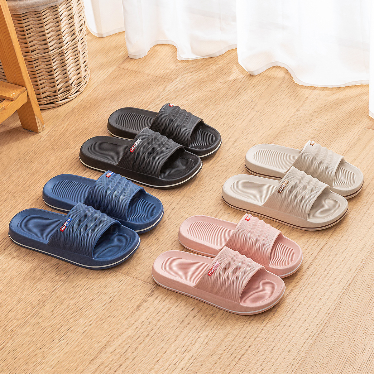 2025 Men's Summer Home Indoor Bathroom Non-Slip Slippers for Middle-Aged and Elderly Silent Couple Sandals for Women