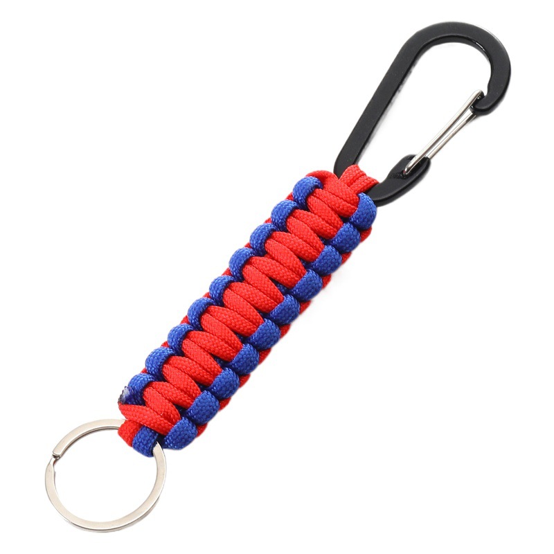 Cross-border square lanyard keychain multifunctional outdoor camping anti-lost hand rope water bottle hook lanyard woven umbrella rope