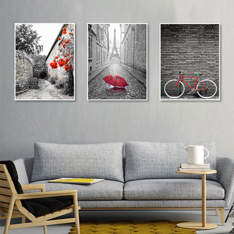 Picture of Nordic Simple Living Room Sofa Background Wall Decorative Painting American Style Retro Nostalgic Industrial Style Modern Black and White Hanging Painting