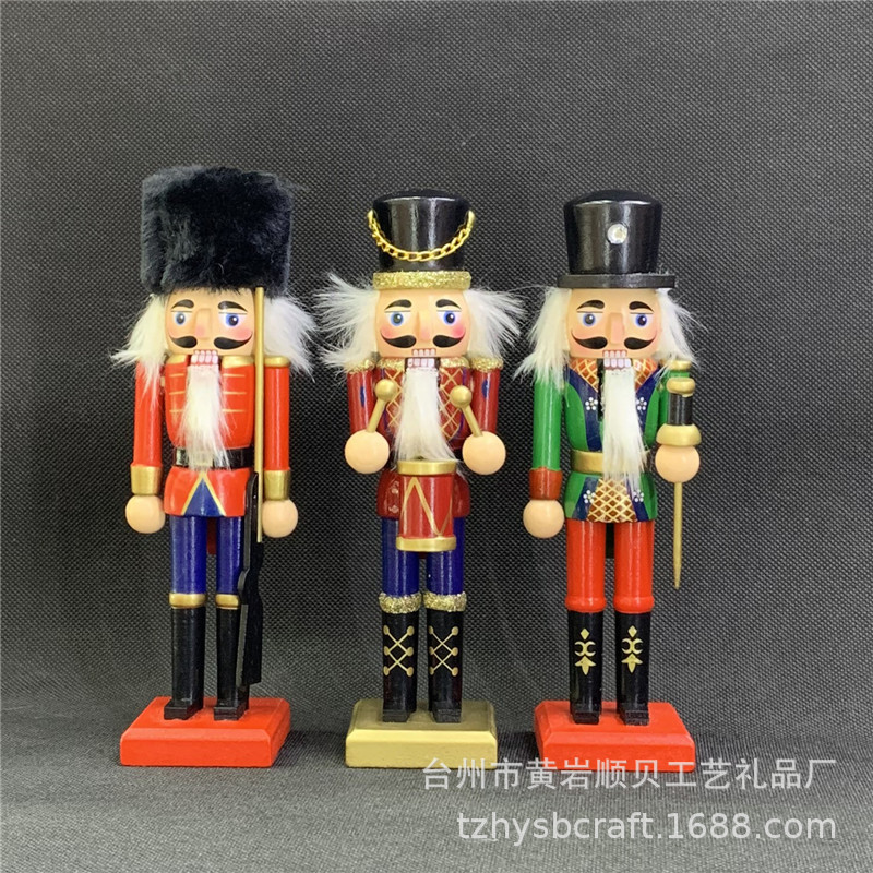 20cm New Nutcracker Craft Ornaments Christmas Scene Decoration Gift Painted Puppet Christmas Ornaments