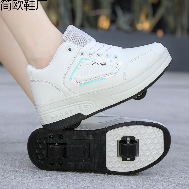 Cross-border generation new two-wheel heelloo shoes boys and girls roller skates adult speed skating sneaker detachable children