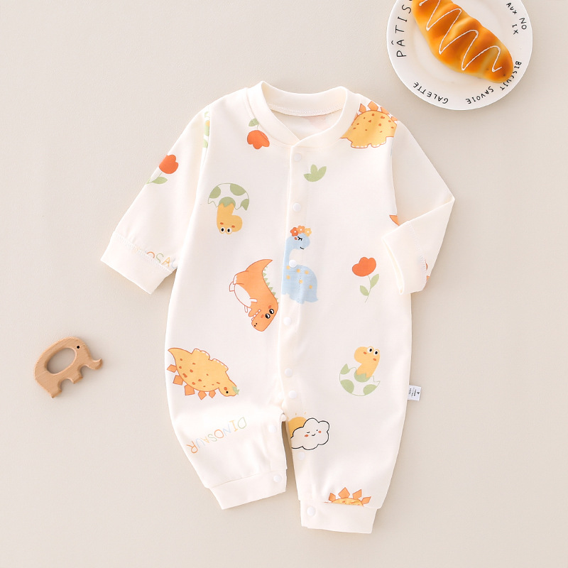 Newborn Clothes Spring and Autumn Baby Long-sleeved Body Clothes for Boys and Girls Baby Pure Cotton Crawling Clothes for Infants and Young Children Cute Ha Clothes