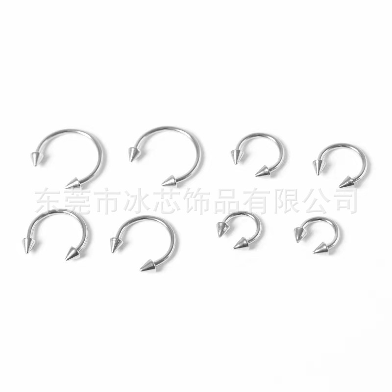 Picture of Stainless steel nose ring C- shaped horseshoe ring horseshoe rod nose nail human body piercing tattoo jewelry Europe and America Amazon cross-border