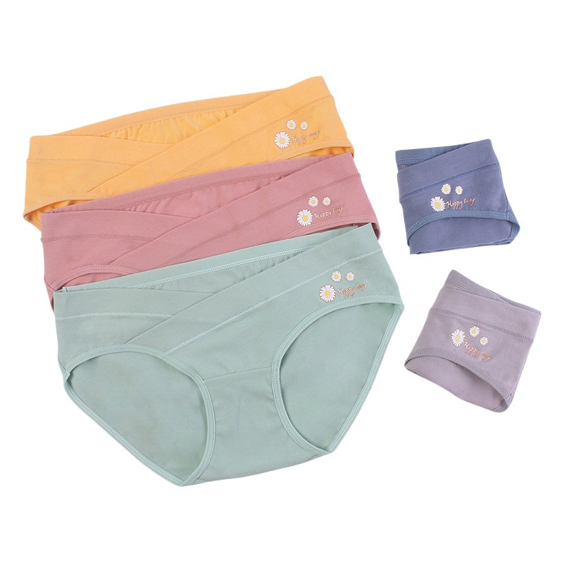 Manufacturer's new pure cotton maternity underwear pregnant women's comfortable breathable low Waist Seamless postpartum solid color printed briefs