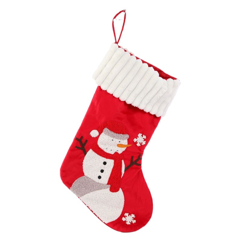 Cartoon large embroidered Christmas socks Christmas Eve candy gift socks Christmas atmosphere home window wall hanging decoration
