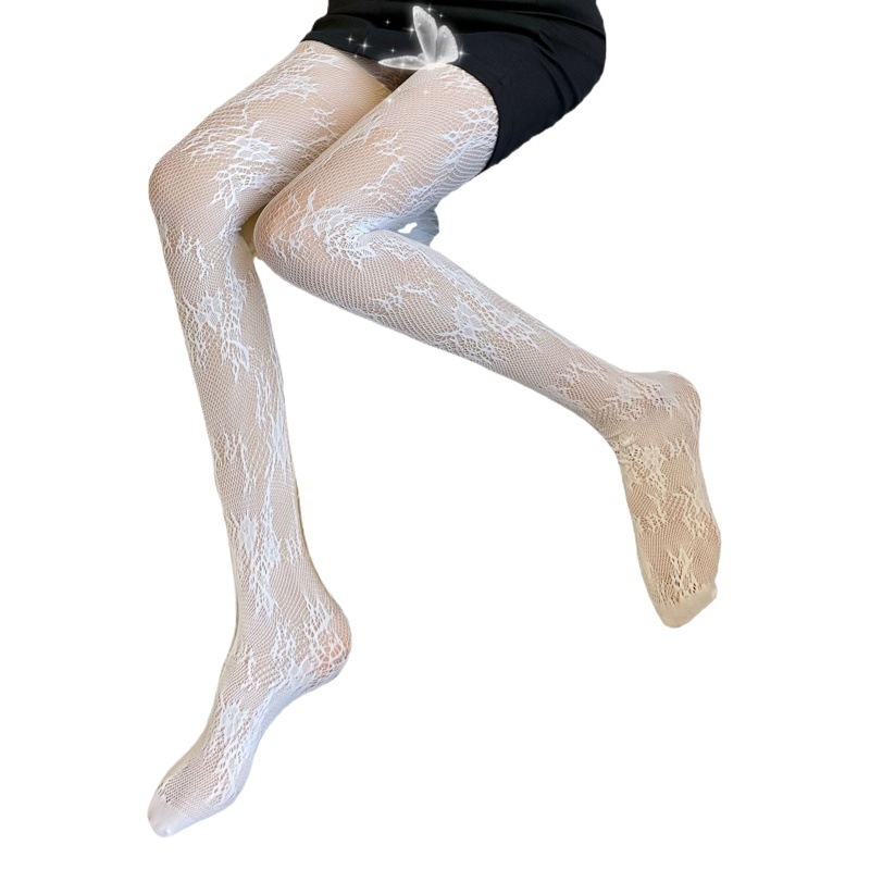 Mesh Socks for Women in Summer Thin Flower Vine Style Bottoming Pantyhose Trbottomyy Sexy Slim Legs European and American Single Spot Wholesale