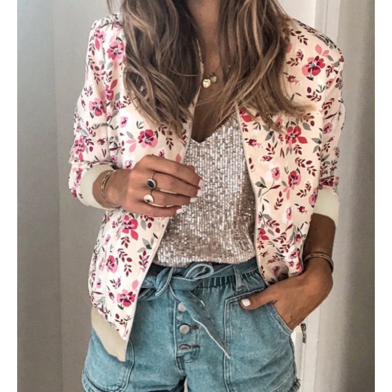 Picture of ebay AliExpress wish2023 Spring and Autumn New Fashion Printed European and American Zipper Winter Long Sleeve Coat Women's Jacket