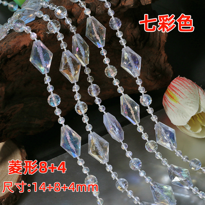 Picture of Acrylic Imitation Crystal Bead Curtain Living Room Decorative Transparent Line Curtain Bead Chain Ceiling Window Curtain Wedding Decoration