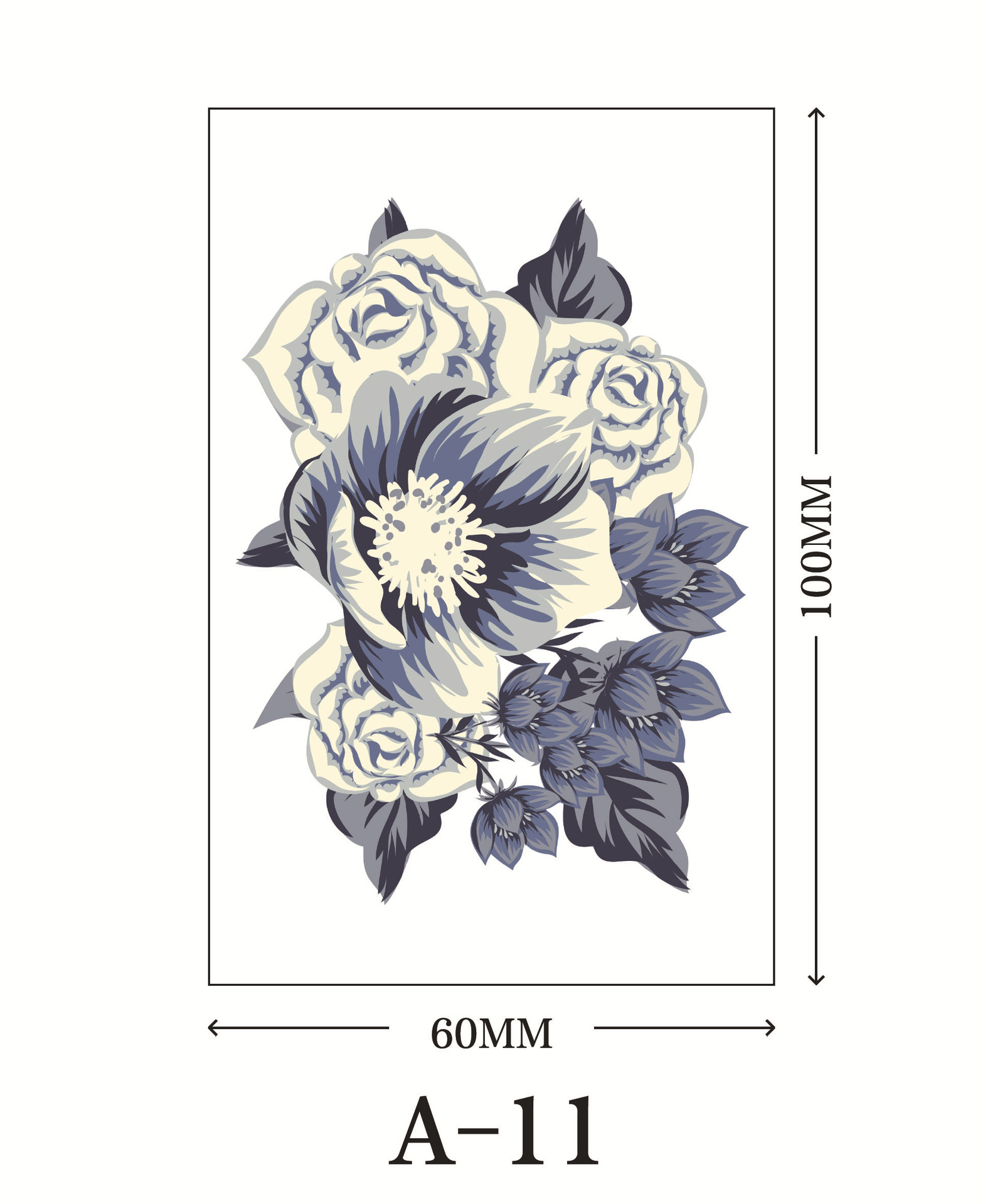 Picture of New cross-border rose flower tattoo stickers small fresh net red color tattoo stickers factory wholesale waterproof and durable