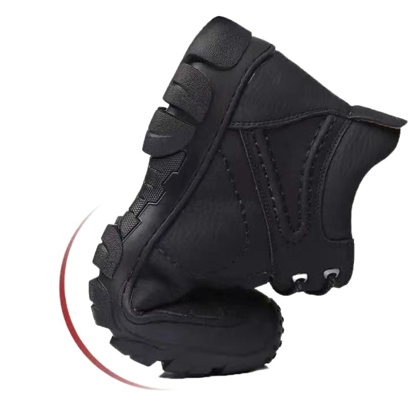 Autumn and Winter new men's cotton shoes fleece-lined thick waterproof casual men's shoes men's high-top leather shoes outdoor sports snow boots