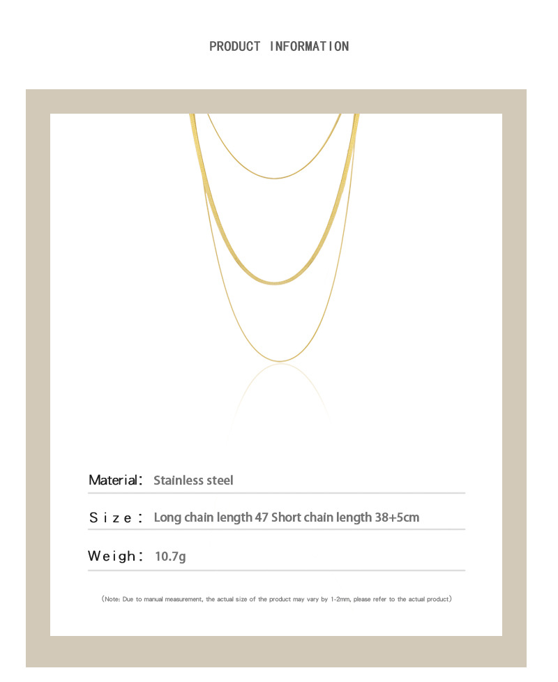 Picture of High-grade new multi-layer snake chain stacked necklace foreign trade European and American three-layer titanium steel TikTok live broadcast same LT232