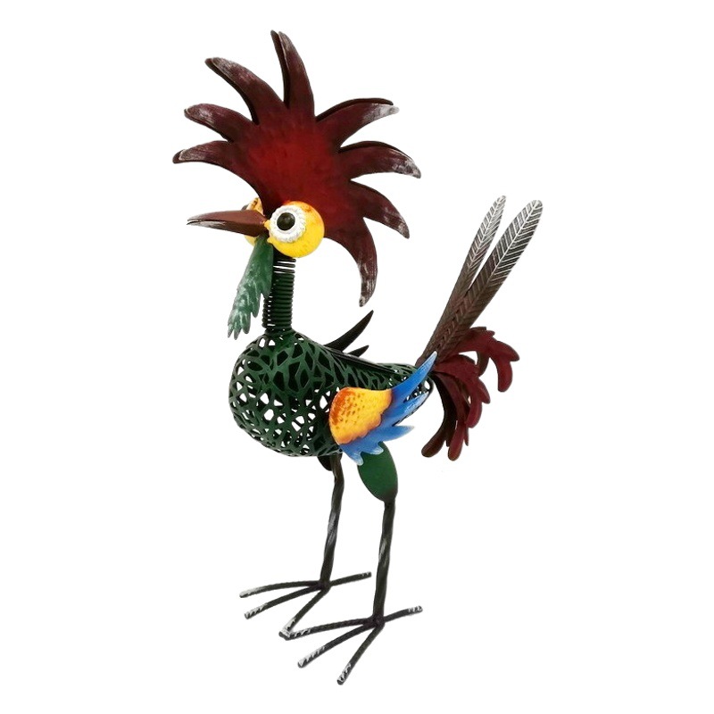 Hot sale foreign trade European and American Villa creative ornaments outdoor lawn luminous iron animal iron strange bird solar lamp