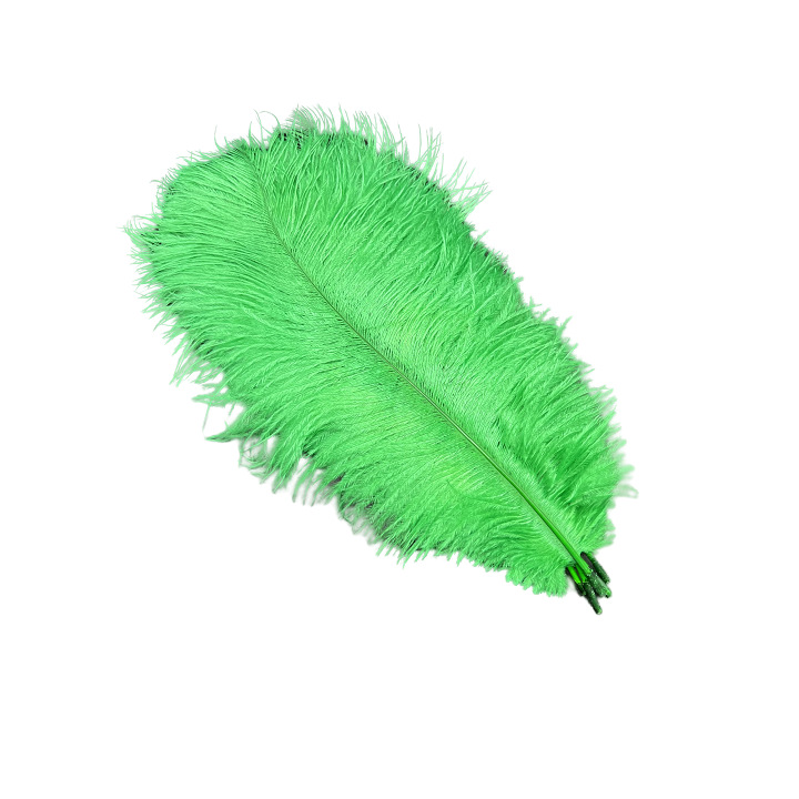 Picture of White ostrich feather 25-30cm natural ostrich feather dyed feather wedding decoration lamp ornament feather