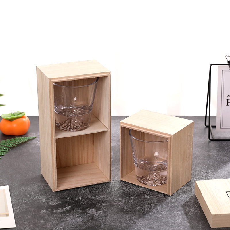 Picture of Square Small Wooden Box Tea Cup Built Teapot Packaging Box Gift Solid Wooden Box Birthday Gift Wooden Storage Box