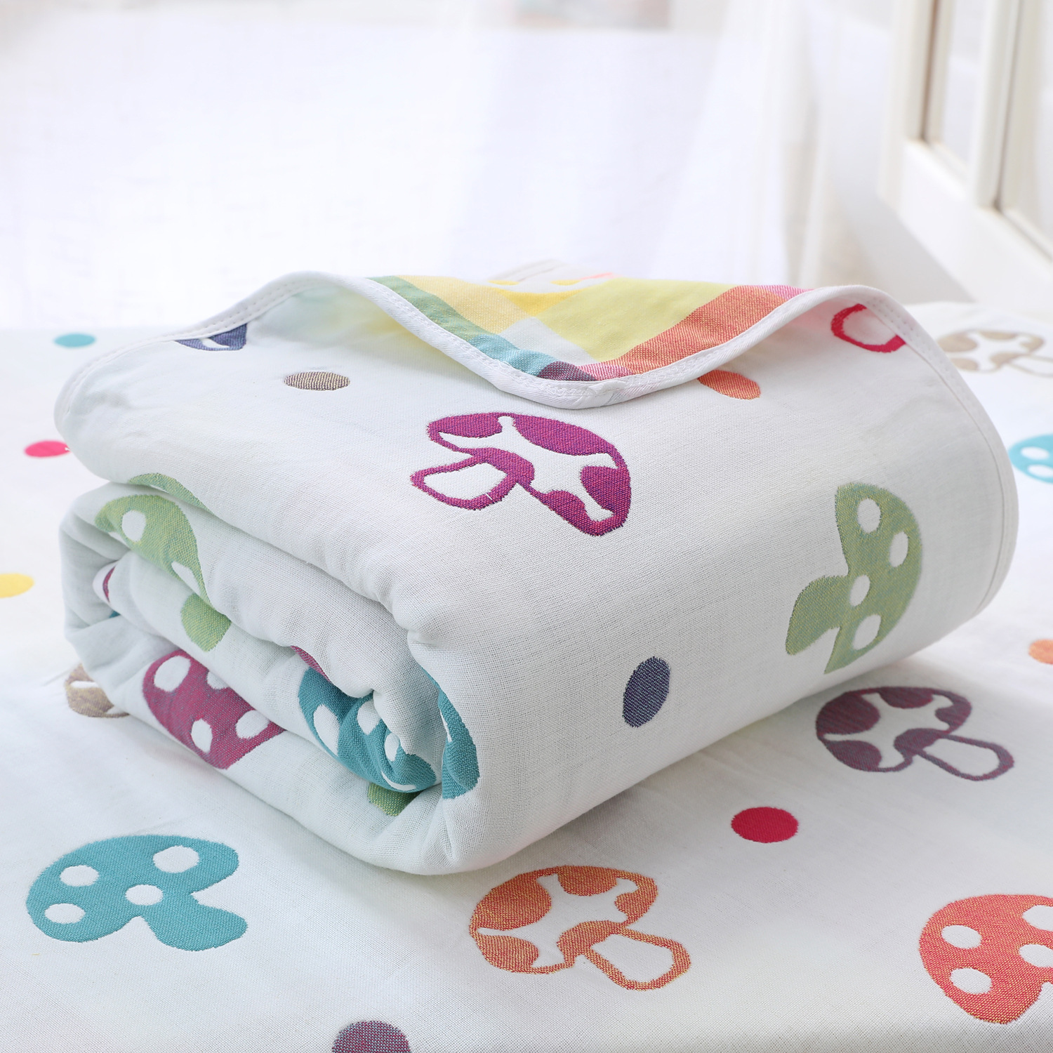 Picture of 6 layer cotton gauze class a baby quilt kindergarten baby thick warm students nap blanket cross-border wholesale