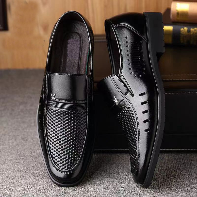 Southeast Asia Hot-Selling Cross-Border Wholesale Breathable and Versatile Men's Sandals Comfortable Low-Cut Hole-In-The-Wall Leather Shoes Casual Sandals Summer