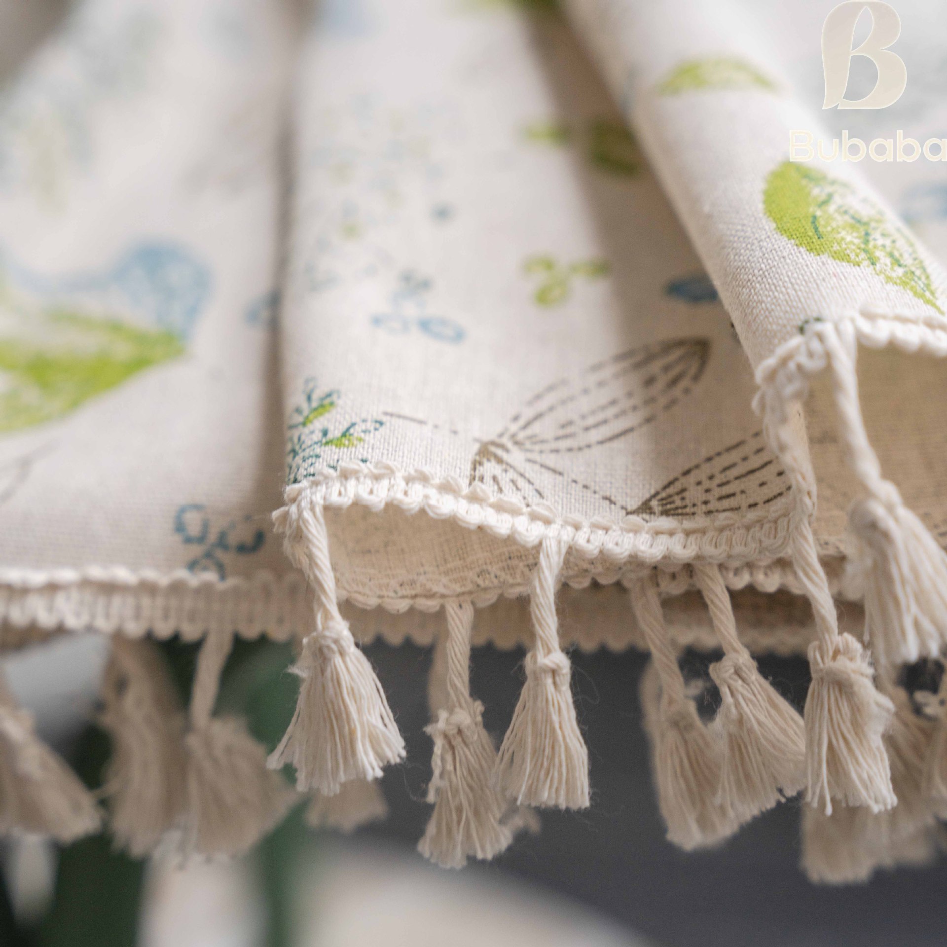 Picture of Bu Daddy Temu Shaoxing Finished Curtains Wholesale Cotton and Linen Printed Beige Tassel Bedroom Shein Window Kitchen Curtains