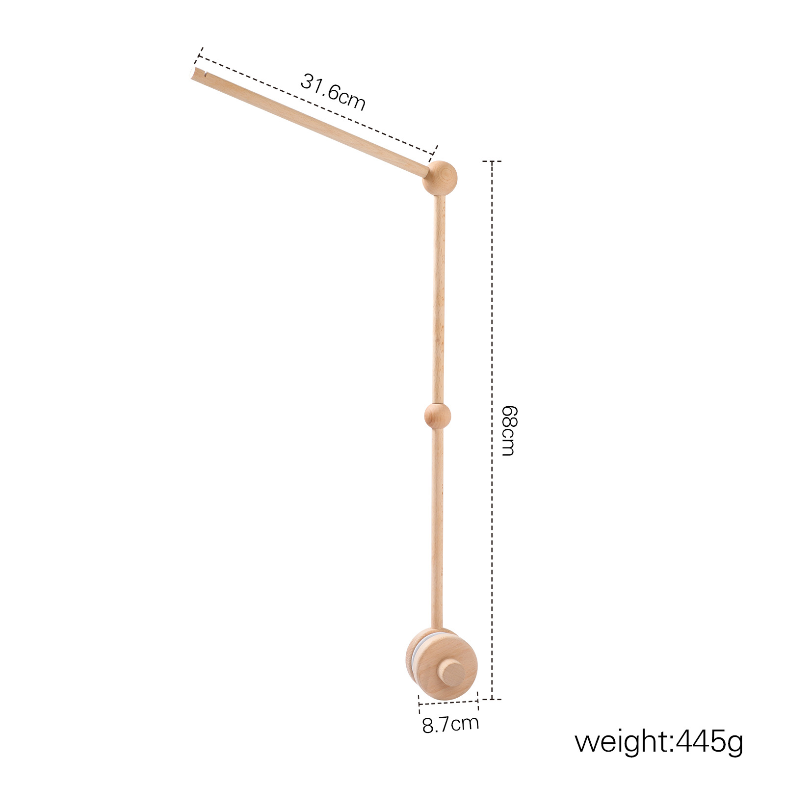 Picture of Amazon Simple Baby Bed Bell Wooden Bracket Mosquito Net Hanging Pole Bed Bell Accessories Newborn Comfort Bed Bell Bracket