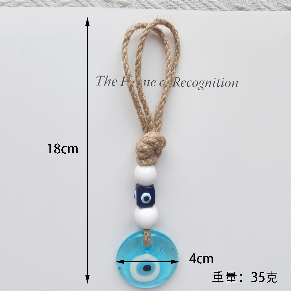 Picture of Custom twine hand-woven Turkish devil's eye pendant blue eye pendant car interior pendant wall ornaments