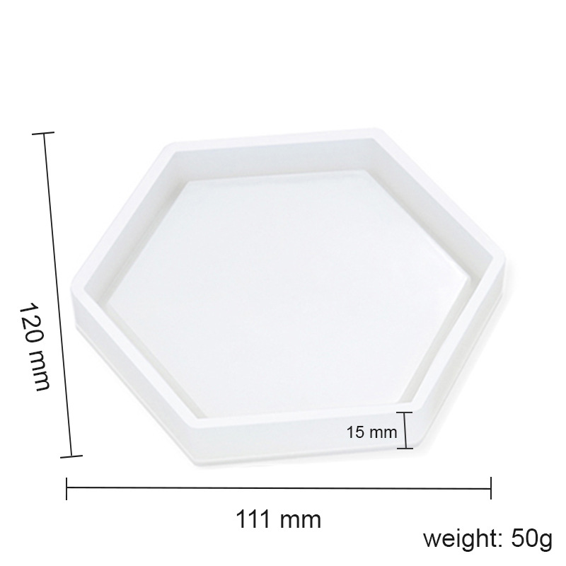 Picture of Glue Dripping Mold Round Hexagonal Square Coaster Handmade Crystal High Permeable Resin Silicone Mold Ornaments