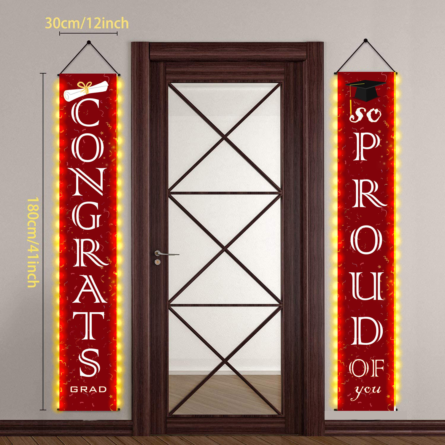 Picture of Cross-border LED light luminous graduation porch sign string light flash door couplet graduation season couplet door ornaments in stock