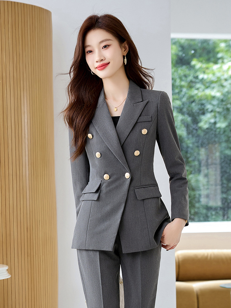 Picture of Grey Suit suit Women's 2024 New Autumn and Winter Elegant Work Clothes Professional Dress Autumn Casual Suit Jacket