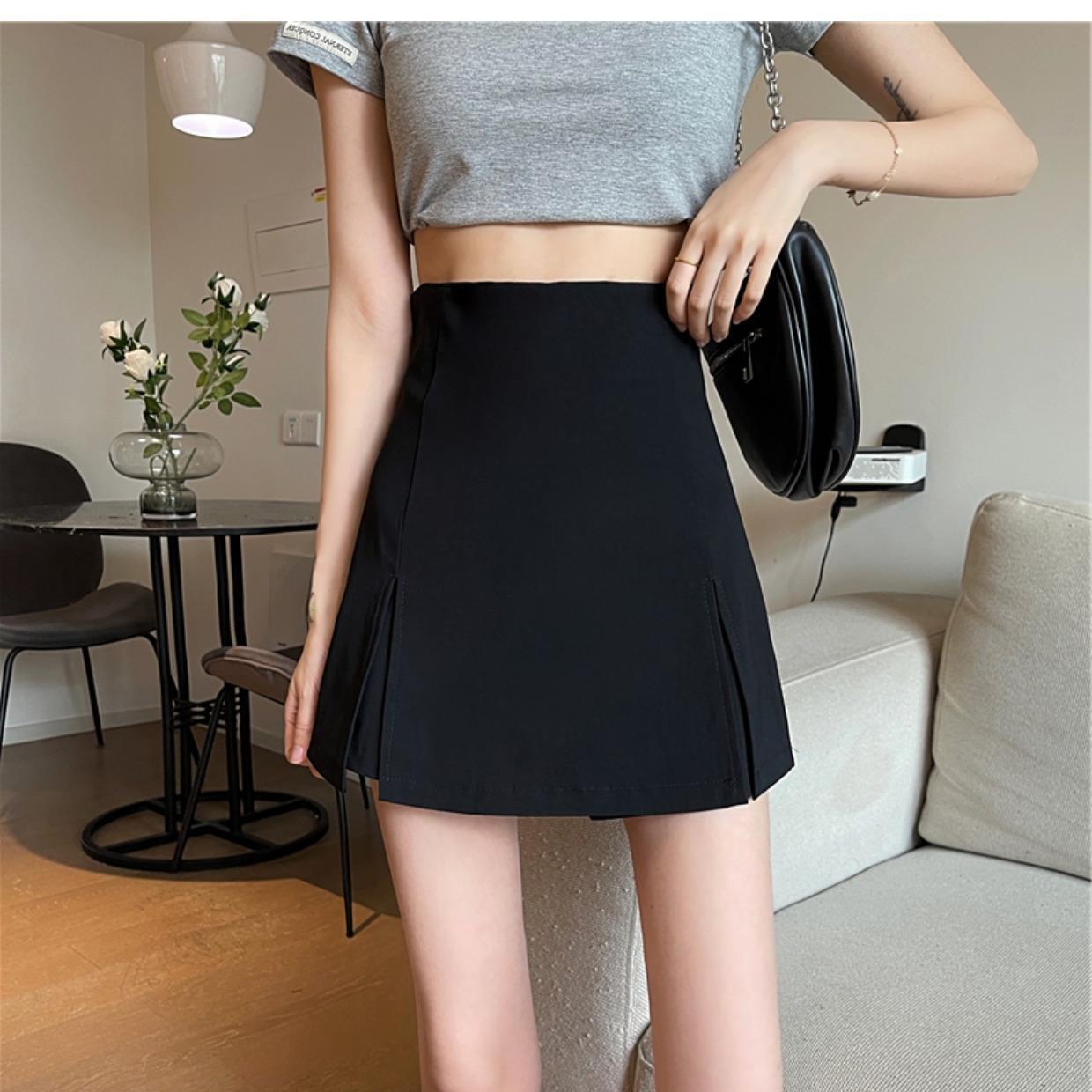 All-Match Skirt Women's Summer 2024 New High Waist Small A- Line Half Skirt Hot Girl Wear Wrap Hip Short Skirt