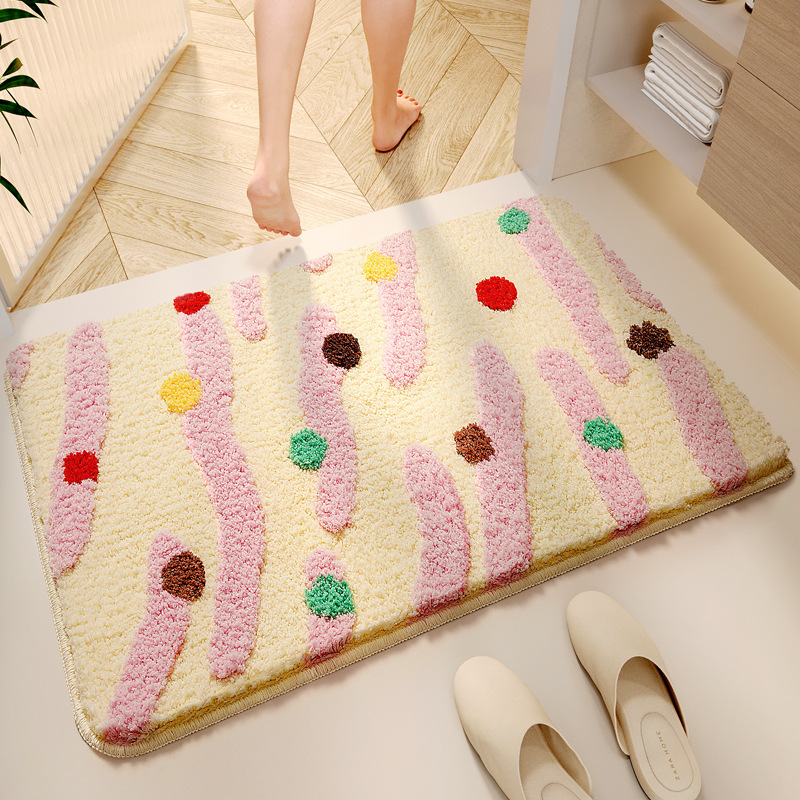 Toilet Water Absorbent Mat Bathroom Door Mat Toilet Door Entrance Mat Bathroom Anti-slip Mat Quick-drying Carpet