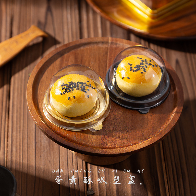 Plastic round blister moon cake box moon cake holder souffle packaging box thickened snow Mei Niang box dome 50 pieces
