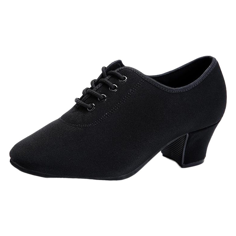 Women's Latin dance shoes soft bottom square dance adult teacher mid heel tendon cloth dance shoes National Standard Waltz