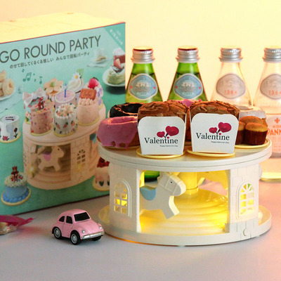 Picture of Rotary dessert birthday driver automatic rotating dessert machine rotary dessert machine cake display stand birthday party decoration
