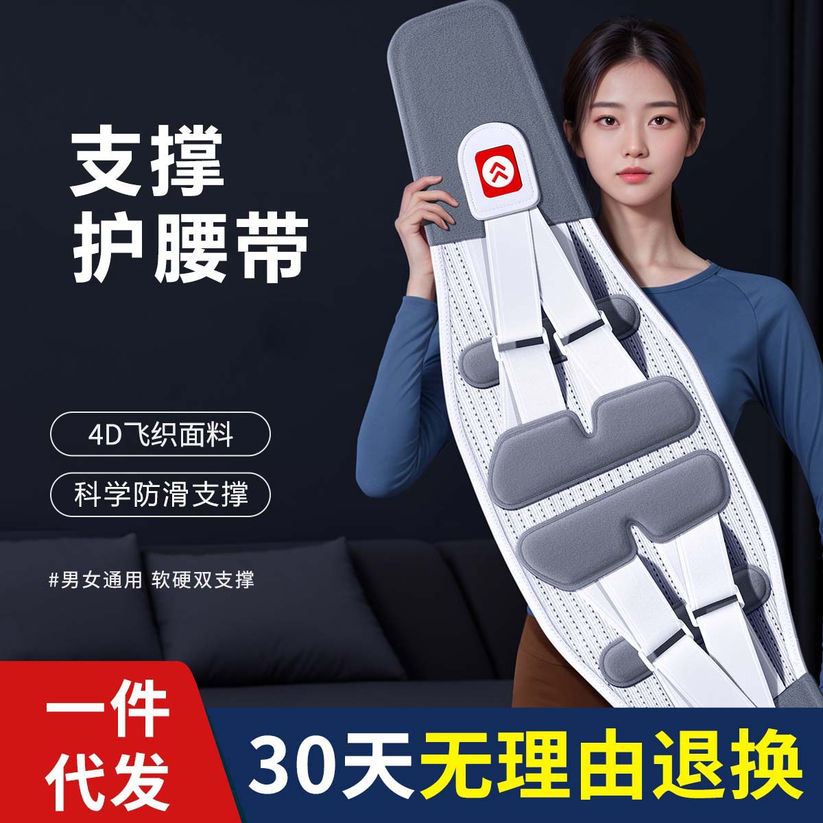 Japanese Support Belt Sprain Belt Breathable Support Men's and Women's Waist Disc Sedentary Running Abdomen Tuck