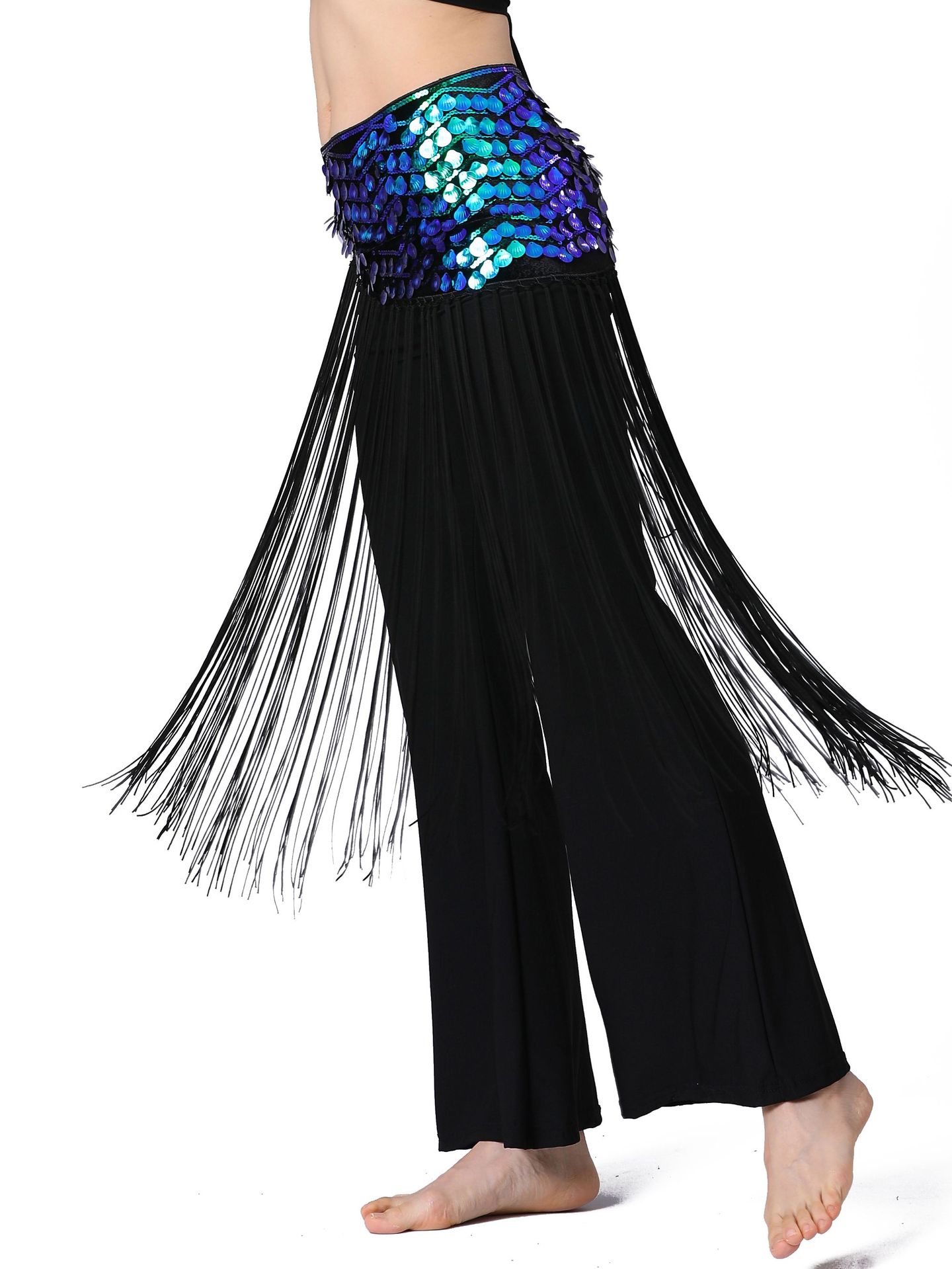 Picture of Wavy long tassel waist chain, belly dance waist chain, belly dance waist ornaments, dynamic belly dance waist chain Y1027