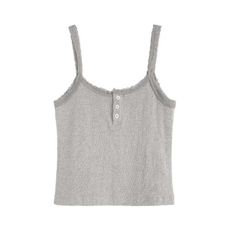 Picture of 2024 Vest Women's Korean Style Spring and Summer Inner Wear Slim-Fit Button Lace Small Strap Base Top