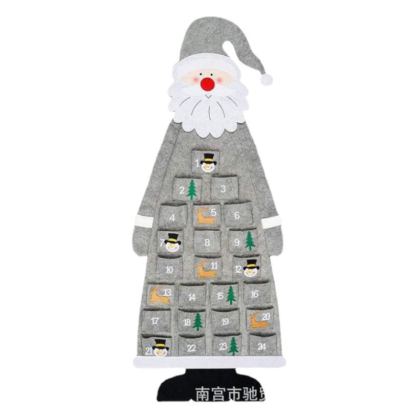 Felt Christmas Tree Calendar Countdown Christmas Tree Christmas Pendant Children's Christmas Gift Santa Claus
