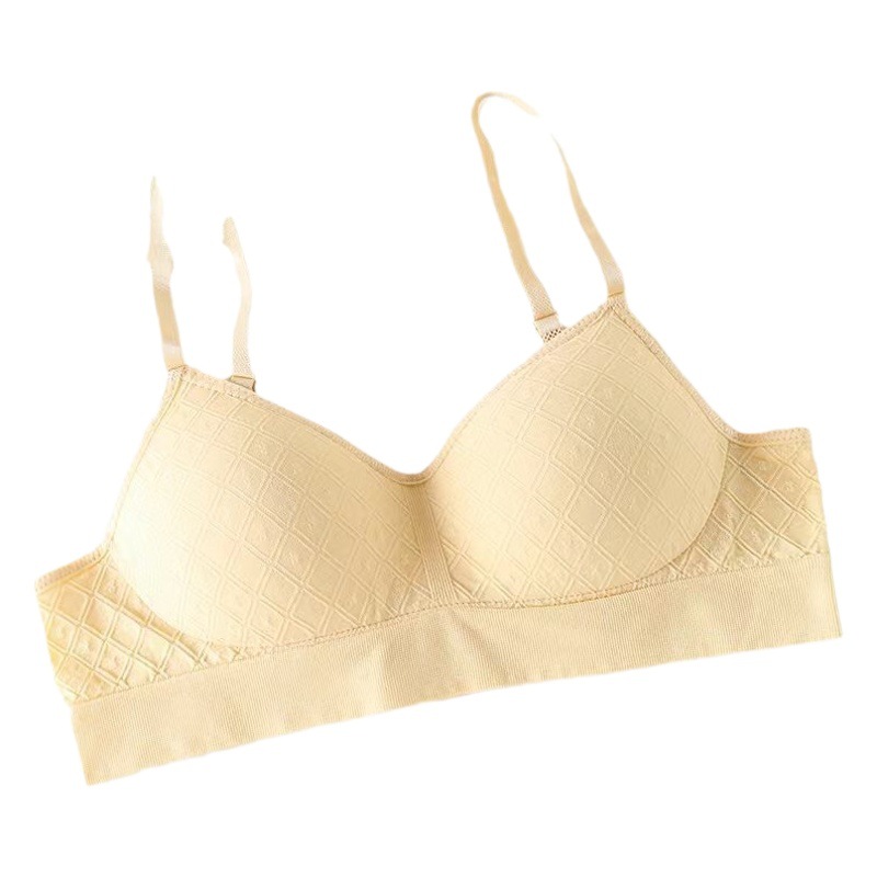 New 3D three-dimensional cup wrapped chest seamless U back strap wireless beauty back women's bra three breasted vest underwear
