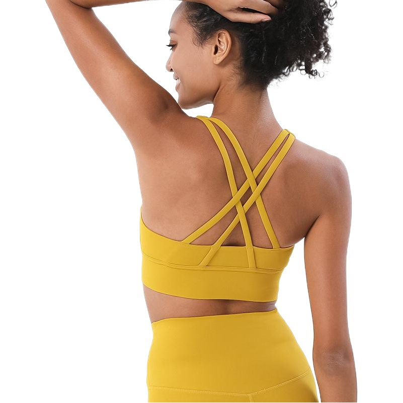 Picture of 2022 new double-sided brushed cross back sports underwear shockproof push up yoga sports bra fitness vest