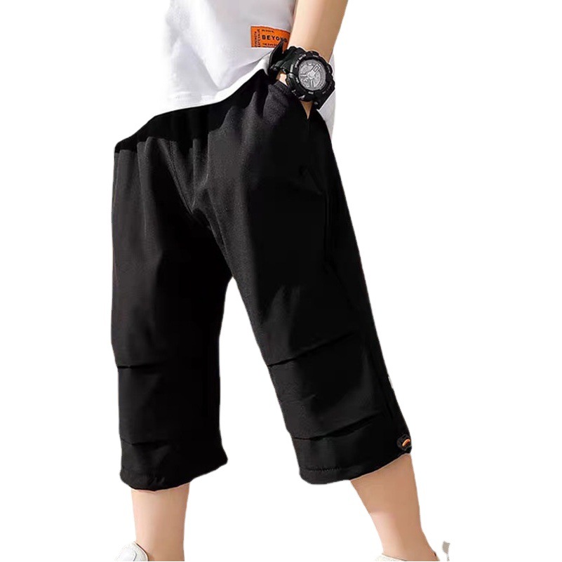 Boy's Cropped Pants Ice Silk Summer Shorts Children's Quick-drying Pants Sports Cropped Pants Big Boy's Summer Children's Wear