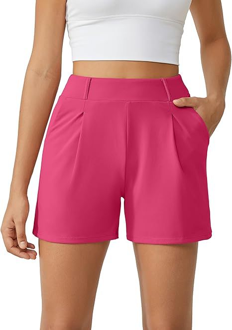 Picture of 2025 Amazon Women's Shorts Fashionable High Waist Casual Easiest for Match Summer with Pockets Fitness Sports Yoga