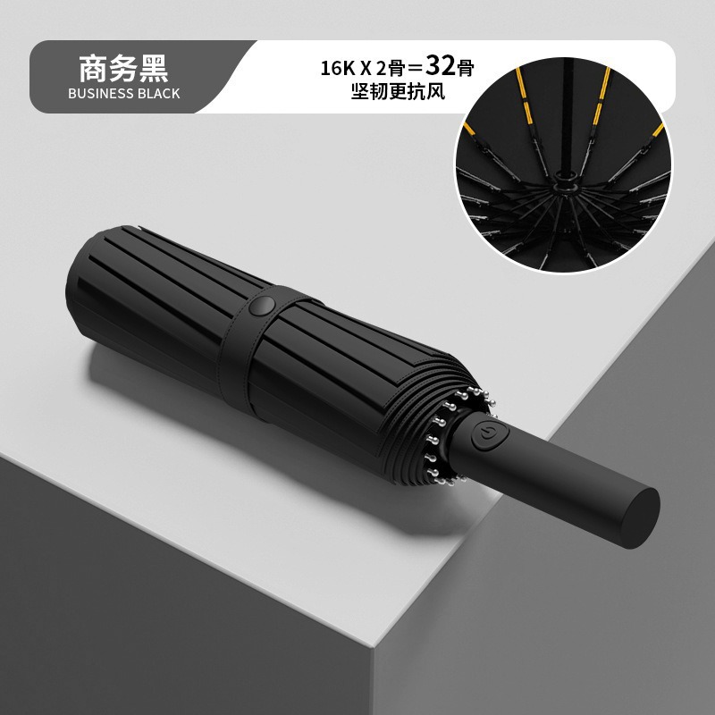 Picture of Umbrella Automatic Umbrella Large Size Enlarged and Thickeneded Reinforced Rainproof Folding Umbrella Rain or Shine Ladies Wholesale Parasol