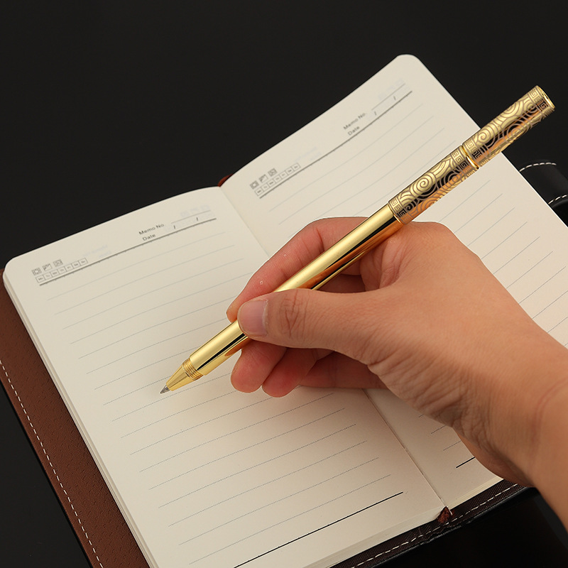Picture of Creative gold cudgel brass neutral pen gift business advertising sign pen paint magnetic student stationery pen