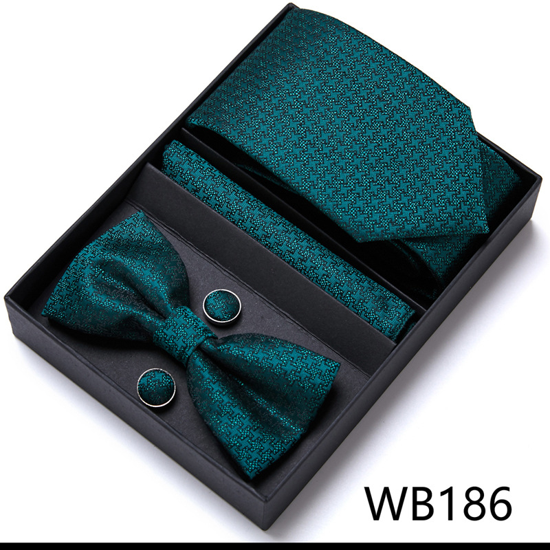 Picture of Men's tie bow tie set gift box 6 sets group tie business formal wedding tie manufacturers wholesale