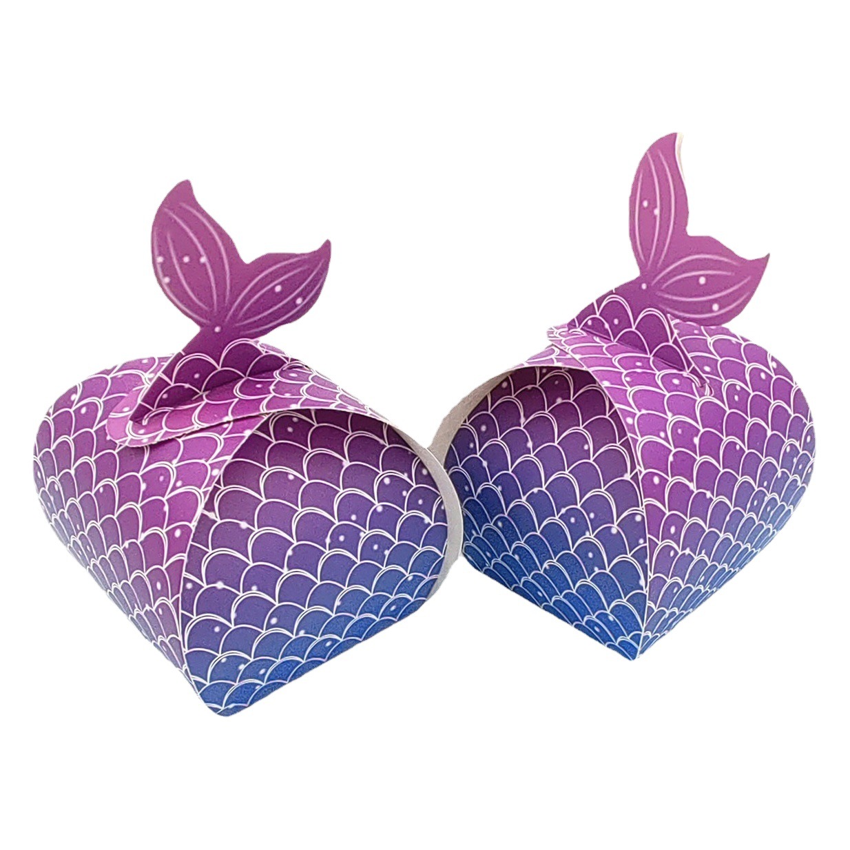 Mermaid Design Bread Wedding Candy Box, Wedding and Birthday Table Candy Return Gift Box, Mermaid Candy Box, Starry Sky Gradient