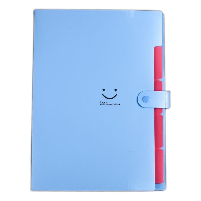 in stock wholesale a4 multi-layer folder large capacity button file paper storage bag candy color five-grid organ bag