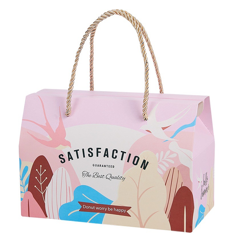 Nougat packaging box snowflake crisp candy handbag one Jin creative baking biscuit white cardboard gift box