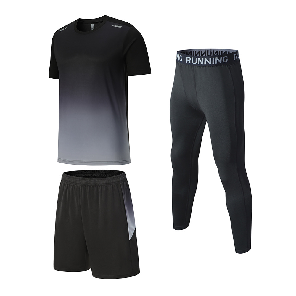 Picture of Cross-border Sports suit Men's Fitness Clothes Running Equipment Morning Running Clothes Cycling Training Room Tight Quick Dry Clothes Wholesale
