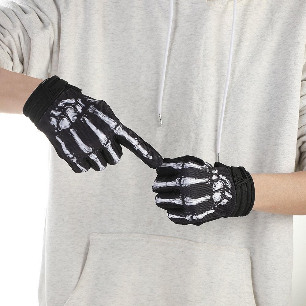 in stock new touch screen skull bone section rose ghost claw outdoor warm non-slip motorcycle riding gloves