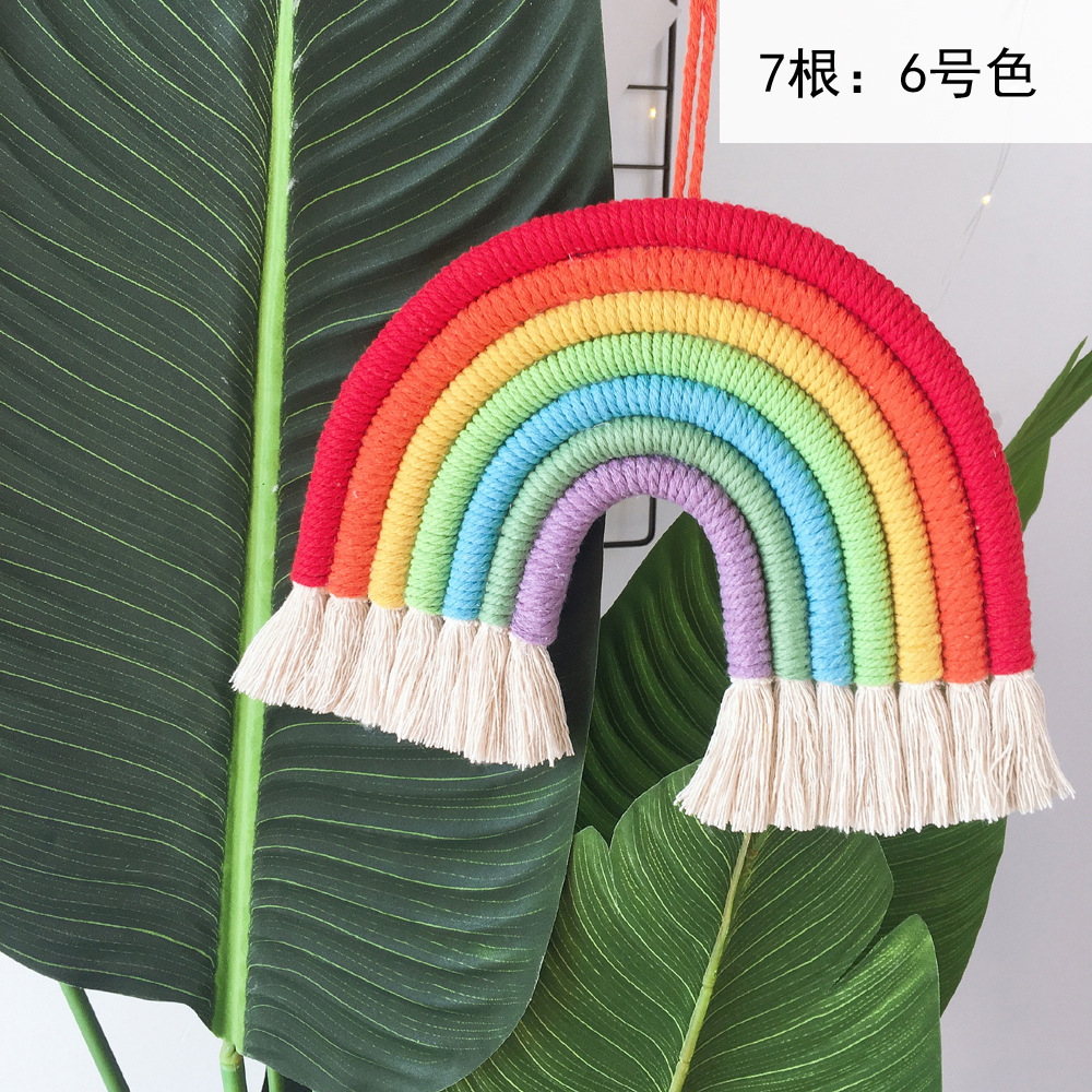 Picture of Rainbow Decoration Ins Unicorn Pendant Home Kidsren's Room Decoration Pendant Hand-Woven Rainbow Pendant Wall Decoration