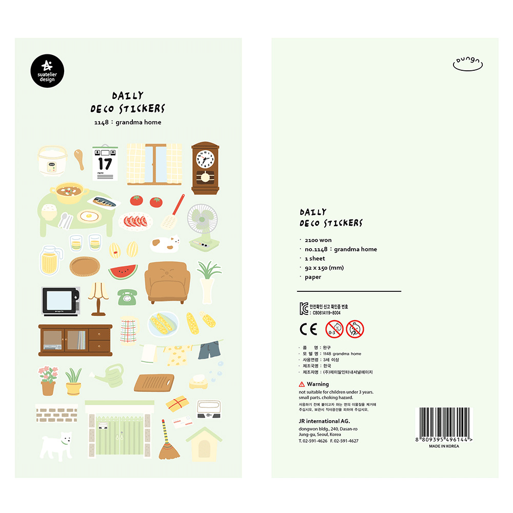 Cross-border South Korea suatelier Warm Home 1148 Daily Life Furniture Decoration Stickers Paper Handbook Stickers
